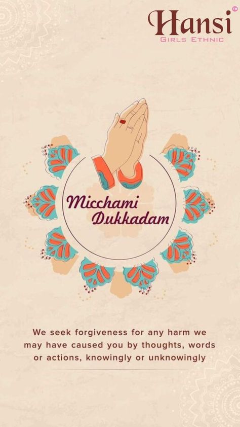 Micchami dukkadam #hansi #hansiclothing #forgiveness #paryushan Samvatsari Wishes, Jain Paryushan Parva, Paryushan Parva Wishes, Paryushan Parva Images, Michhami Dukkadam Creative, Micchami Dukkadam Creative, Michami Dukkadam Wishes, Jainism Quotes, Michami Dukkadam