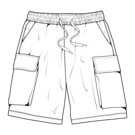 Shorts Design Ideas Men, Shorts Drawing Reference Male, Short Technical Drawing, Short Pants Drawing, Short Desenho, Shorts Design Ideas, Shorts Technical Drawing, Shorts Drawing Reference, Shorts Flat Sketch