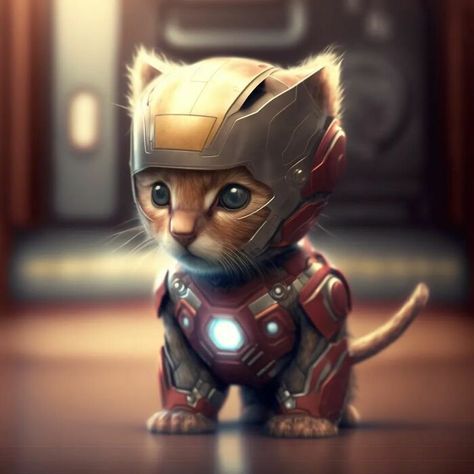 Iron Man Kitty Iron Man Funny, Cat Superhero, Cat Lover Quote, Famous Characters, Kitten Photos, Black Kitten, Luna Lovegood, Gandalf, Cat Facts