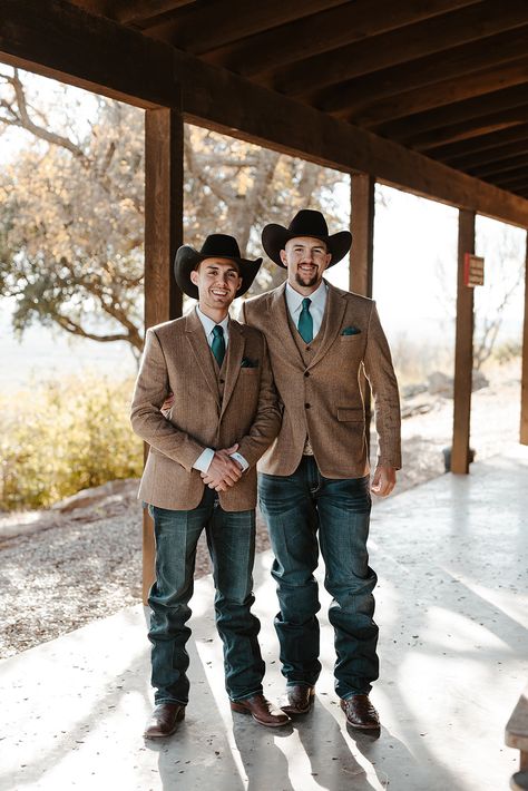 Many of our grooms enjoy the great cabins at the @wildcatterranch each year and their great on-site activities to keep the guys busy until ceremony time! These great photos of Garrett on the wedding day also show how great the views are there and are a fun mix in your gallery! Captured @kenziegalyeanphotography Equine Wedding, Blue Jean Wedding, Groom In Jeans, Dressy Casual Wedding, Mismatched Bridesmaid Dresses Blue, Jeans Wedding, Casual Wedding Attire, Mismatched Bridesmaids, Mismatched Bridesmaid Dresses