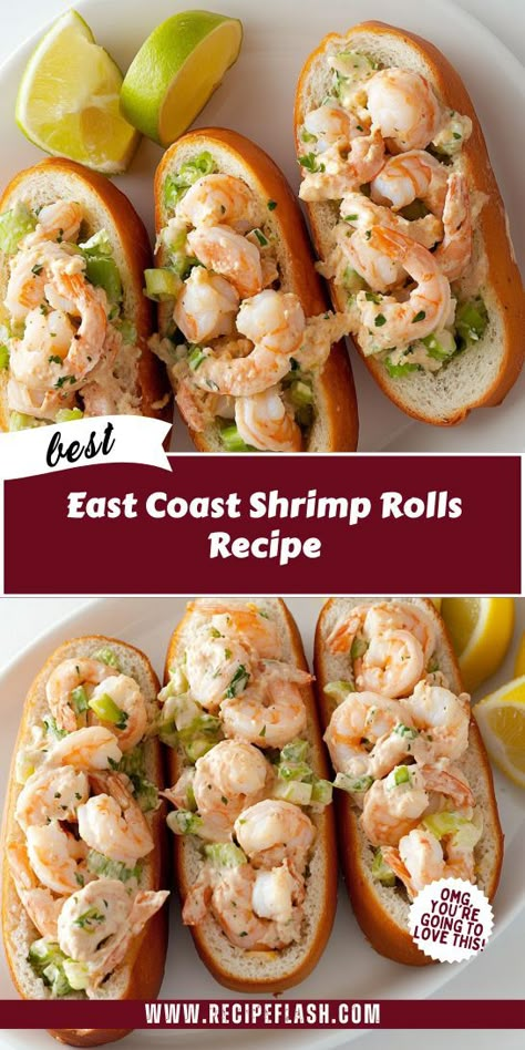 Looking for a seafood dinner that impresses? Try our East Coast Shrimp Rolls, bursting with fresh ingredients and easy to prepare. Perfect for any occasion, they’ll leave everyone wanting more! Save this recipe to create unforgettable seafood meals whenever the mood strikes! Budget Seafood Recipes, Seafood Brunch Ideas, Shrimp Rolls Recipe, Simple Seafood Recipes, Herb Mayo, Healthy Seafood Dishes, Frozen Shrimp Recipes, Seafood Dinner Ideas, Seafood Sandwiches