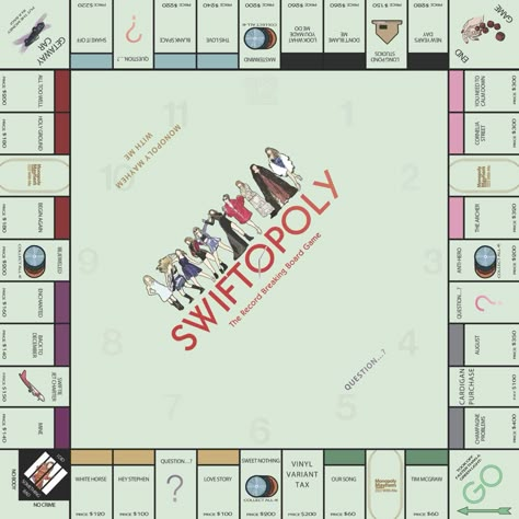 Eras Tour Surprise Songs Tracker, Swiftie Present Ideas, Taylor Swift Uno Cards, Swiftopoly Game, Taylor Swift Periodic Table, Taylor Swift Monopoly Money, Taylor Swift Board Game, Taylor Swift Box Craft Template, Taylor Swift Game Ideas