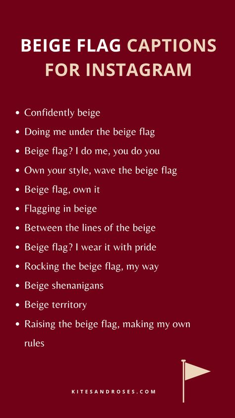 Beige Captions For Instagram, Red Flag Bio For Instagram, Red Flag Captions For Instagram, Red Flag Captions, Color Red Captions For Instagram, Maroon Outfit, Love Captions, Sayings And Quotes, Red Ribbon Week