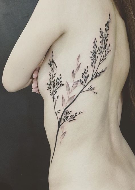 Side Body Flower Tattoo, Floral Back Tattoo, 21 Tattoo, Rib Tattoos For Women, Tattoo Floral, Literary Tattoos, Instagram Cover, Triangle Tattoos, Vine Tattoos