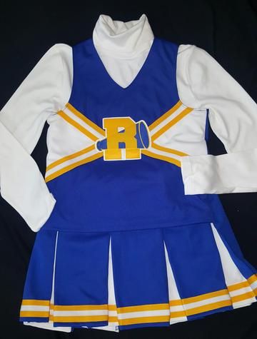 Cheer Practice Outfits, Riverdale Merch, Badass Halloween Costumes, Cheer Costumes, Cheerleading Bows, Royal Blue Top, White Liner, Cheerleader Costume, Cheerleading Uniforms