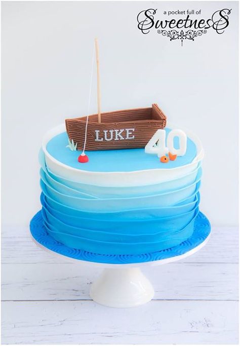 Boat Cake Topper, Happy Birthday Husband Quotes, Fishing Cake Topper, Boat Cake, 51 Birthday, Fishing Birthday Party, Happy Birthday Husband, 30 Birthday Cake, Fishing Birthday