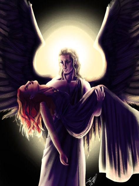 Angel Hugging Woman, Angel Hugging, A Fallen Angel, Male Angel, The Fallen Angel, Long Red Hair, Red Head, Fallen Angel, Fall Hair