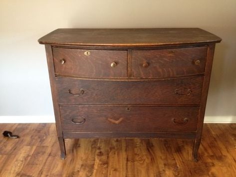 Tiger Wood Dresser, Tiger Oak Dresser Makeover, Tiger Oak Dresser, Old Chest Of Drawers, Restoration Furniture, Provincial Stain, Fantasy Dream, Dresser Refinish, Tiger Wood