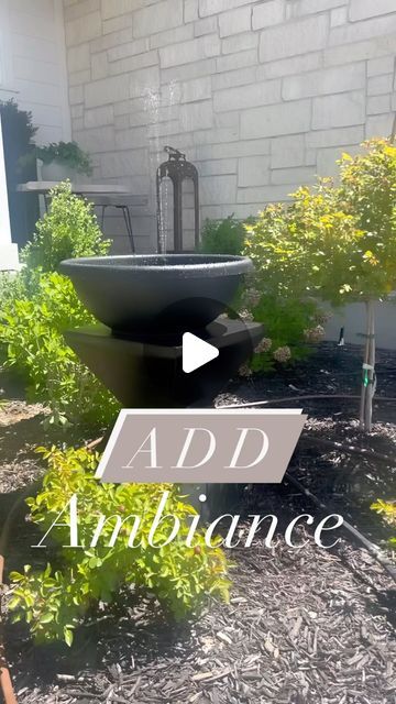 Brittany McDonald | Home Design on Instagram: "Love sitting outside listening to soft water, it adds the perfect ambiance and asthetic to my garden and outdoor sitting areas.  These solar water fountains turn on with the sun and run all by themselves.  It’s so relaxing and soothing.  It was super easy to set up, only took a couple minutes. 

✨Comment “Fountain” for links

Follow along for more creative DIY ideas

#waterfountain #gardendecor #outdoorspaces #homedecor #backyardgardening #backyardgoals #easydiydecor #modernhome #homeambiance #homesweethome" Solar Fountains Outdoor Diy, Outdoor Sitting Areas, Diy Solar Water Fountain, Modern Outdoor Fountains, Garden Landscaping Backyard, Outdoor Sitting, Solar Water Fountain, Sitting Areas, Sitting Outside