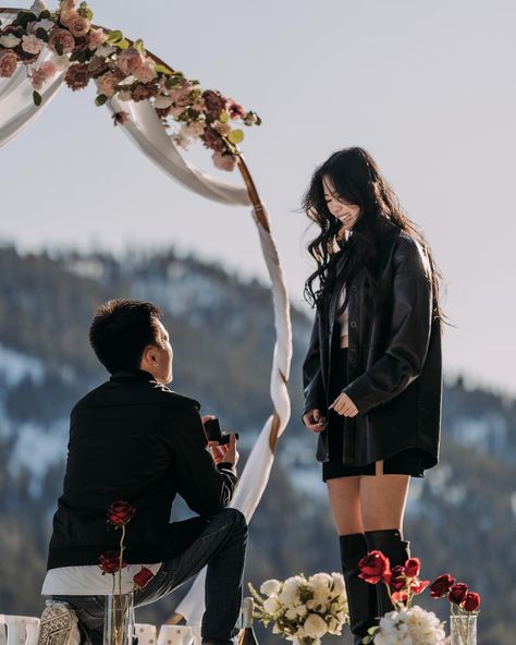 had the honor of documenting l+v’s gorgeous lake tahoe proposal this past weekend! larry and i called a few times leading up to the proposal to coordinate and iron out details. originally he was planning to blindfold vivian but i asked if she would be wearing makeup / lashes (girlies, i gotchu!😉) and he realized that she probably would be, so he had her close her eyes instead while making their way to the dock. the day of, there was some wind which kept blowing the petals and vases off the do... Destination Proposal, Makeup Lashes, The Proposal, Lashes Makeup, Her Eyes, Lake Tahoe, California Wedding, Lashes, Wedding Photographers