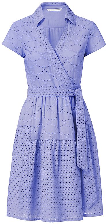 Renda Kebaya, Cotton Wrap Dress, Jenna Coleman, Dress Short Sleeve, Eyelet Dress, Periwinkle Blue, Dress Cotton, Short Sleeve Dress, Dress Short