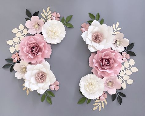 Paper flower wall wedding