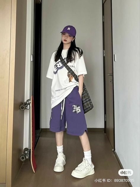 Boyish Style, Street Style Outfits Casual, Shorts Outfits Women, Oversized Outfit, Korean Casual Outfits, Tomboy Outfits, Tomboy Style Outfits, Casual Day Outfits, Hip Hop Outfits