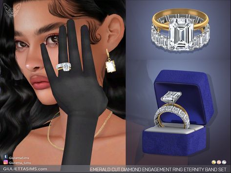 Sims 4 Nails, Eternity Band Set, Sims 4 Piercings, Sims 4 Studio, Sims 4 Cc Shoes, Emerald Cut Diamond Engagement Ring, Sims 4 Cc Makeup, Sims 4 Body Mods, Sims 4 Expansions