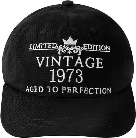 Dingyijie 50th Birthday Gifts for Men Women - Limited Edition 1973 Embroidered Baseball Cap Washed Cotton Cap (Black) : Amazon.ca: Clothing, Shoes & Accessories 50th Birthday Glasses For Men, 50th Birthday Tshirts Group Men, Best 50th Birthday Gifts Woman Amazon.com, 50th Birthday Mugs For Men, Mens 50th Birthday Tshirts, 50th Birthday Gifts For Men, Birthday Gifts For Men, 50th Birthday Funny, Husband Birthday Card