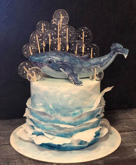 Humpback Whale Cake, Whale Cake Ideas, Whale Shark Cake, Blue Whale Cake, Cake Whale, Whale Cake Topper, Whale Birthday Cake, Ocean Birthday Cakes, Whale Cake