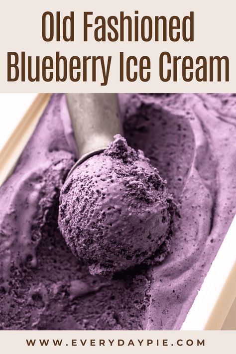 Made using simple ingredients like eggs, cream, and milk and fresh blueberries, this old-fashioned Blueberry Ice Cream recipe is ultra-creamy with a bright fruit flavor. Blueberry Ice Cream Recipe, Homemade Ice Cream Recipes Machine, Types Of Ice Cream, Ice Cream Recipes Machine, Custard Ice Cream, Sorbet Ice Cream, Blueberry Ice Cream, Ice Cream Maker Recipes, Yummy Ice Cream