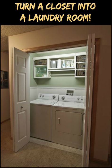 Room Storage Diy, Laundry Room Closet, Farmhouse Laundry, Laundry Room Remodel, Laundry Closet, Laundry Room Diy, Small Laundry Rooms, Small Laundry Room, Small Laundry