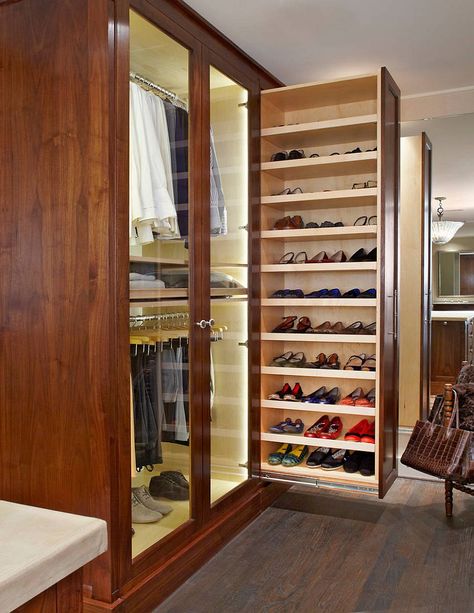 Tiny Space Upgrades: Smart Decorating Ideas on a Budget for Small Bedrooms Shoe Rack Pull Out, Shoe Storage Design, Small Dressing Rooms, Space Saving Shoe Rack, Ideas Closet, Closet Shoe, Walking Closet, Closet Shoe Storage, Shoe Rack Closet