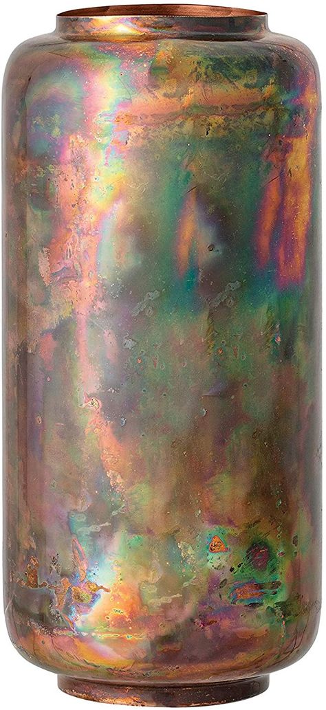 Amazon.com: Bloomingville Oxidized Copper Finish Metal Vase: Home & Kitchen Pueblo Style Homes, Bloodborne Dnd, Lightsaber Design, Wu Wei, Patina Paint, The Spectre, Patina Metal, Metal Cylinder, Copper Vase