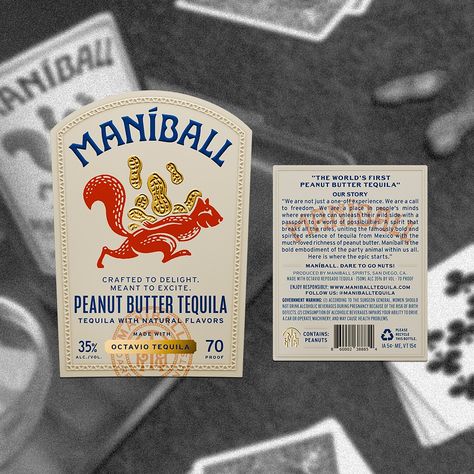 Maniball Peanut Butter Tequila San Diego, CA 📸 @holystudio.co 🥃 @maniballtequila #packagingdesign #tequiladesign #designinspo #design #packaging #peanutbuttertequila #holystudiodesign #labeldesign #packagingoftheday #thedieline #holystudio #worldbranddesign #mindsparklemag #brandnewbr #packagingoftheworld #bestofpackaging Tequila Label Design, Tequila Labels, Tequila Branding, Tequila Packaging, Neon Cactus, Design Packaging, Animal Party, Brand Packaging, Label Design