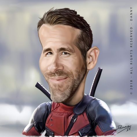 Danny's Illustrations: Ryan Reynolds Caricature Ryan Reynolds Funny Face, Ryan Reynolds Funny, Baby Orangutan, Animated Cartoon Characters, Funny Caricatures, Potato Heads, Celebrity Caricatures, Caricature Drawing, Celebrity Families