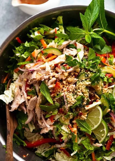 Vietnamese Chicken Salad, Vietnamese Chicken, Chicken Salads, Recipetin Eats, Recipe Tin, Asian Salad, Healthier Food, Lime Dressing, Interesting Food