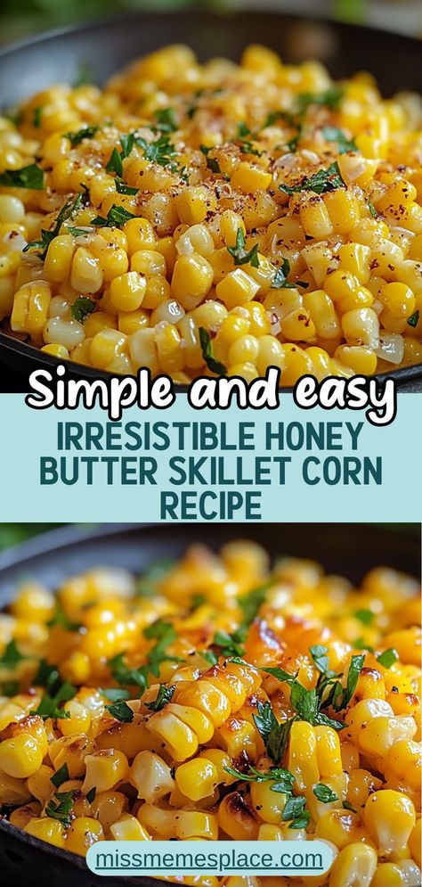 Elevate your dinner with this irresistible Honey Butter Skillet Corn Recipe! This sweet corn dish combines the rich flavors of honey and butter, creating a delightful side that complements any meal. Perfect for summer barbecues or cozy family dinners, it’s quick to prepare and showcases vibrant colors. Fresh corn is the star, ensuring each bite bursts with flavor. Serve it warm alongside grilled meats or roasted veggies to impress your guests and make every meal memorable. Honey Butter Skillet Corn, Corn Recipes Side Dishes, Skillet Corn, Barbecue Side Dishes, Corn Side Dish, Corn Dishes, Buttered Corn, Corn Recipe, Corn Recipes