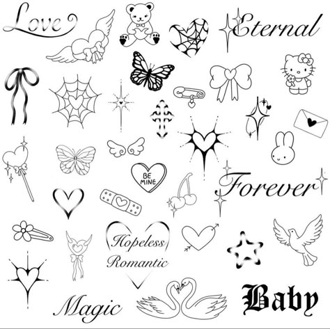 Dime Size Tattoo, 90 Tattoo Ideas, Finger Tattoo Flash, Simple Stick And Poke Tattoo, Flash Tattoo Sleeve, Patch Work Tattoos, Small Letter Tattoo, Small Heart Tattoos, Small Girly Tattoos