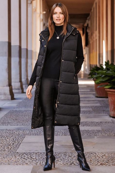 Long Gilet Outfit Women Winter Gilet Outfit Women, Gilet Outfit, Hooded Gilet, Puffer Gilet, Christmas Outfits Women, Women Nightwear, Long A Line, Christmas Outfit, Autumn Winter