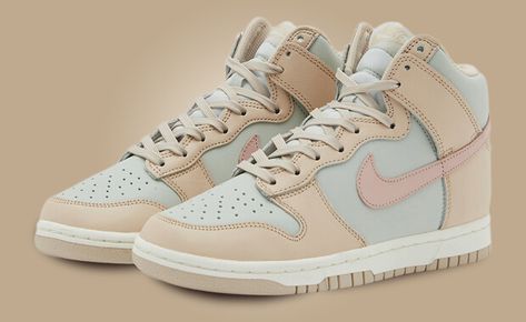 The women's exclusive Nike Dunk High Tan Pink will be released this Holiday 2023. Discover release information and images here. Pink Oxford Shoes, Pink Dunks, Nike Dunks High, Nike High Tops, Nike High, Nike Dunk High, High Shoes, Dunk High, Pink Nikes