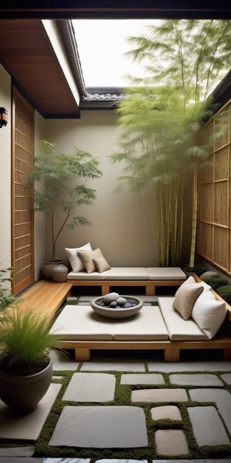 Check more at https://zugnews.com/60200-2/ Japanese Patio, Japanese Courtyard Garden, Zen Backyard, Indoor Zen Garden, Japanese Courtyard, Small Zen Garden, Inspiring Outdoor Spaces, Zen House, Zen Garden Design