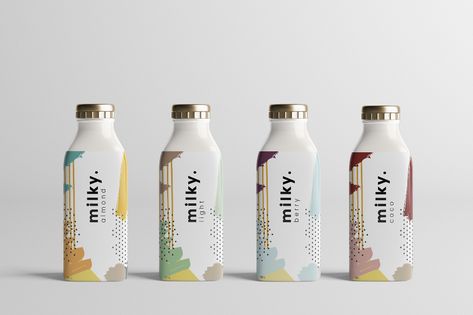 Milkshake Branding, Milk Packaging Design, Dairy Products Packaging Design, Dairy Brands, Yogurt Packaging, Milk Brands, Milk Packaging, Drink Packaging, Drinks Packaging Design