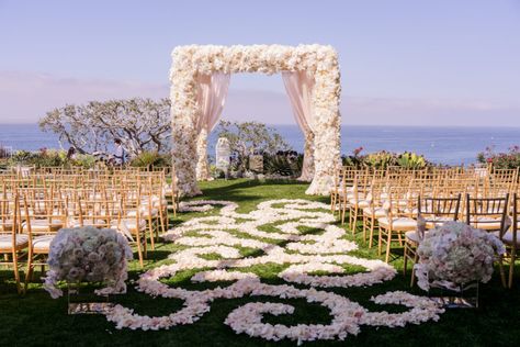 Dreamy Seaside Wedding Featured on Strictly Weddings - Flowers by Cina | Ritz Carlton wedding | Ritz Carlton Laguna Niguel | Laguna Niguel wedding | Laguna Niguel wedding venue | Orange County wedding venue | Orange County wedding | floral wedding | pink themed wedding Ritz Carlton Laguna Niguel, Garden Wedding Ceremony, Orange County Wedding Venues, Swan Wedding, Beachy Wedding, Outdoor Wedding Inspiration, Ceremony Design, Bridal Makeup Wedding, Strictly Weddings