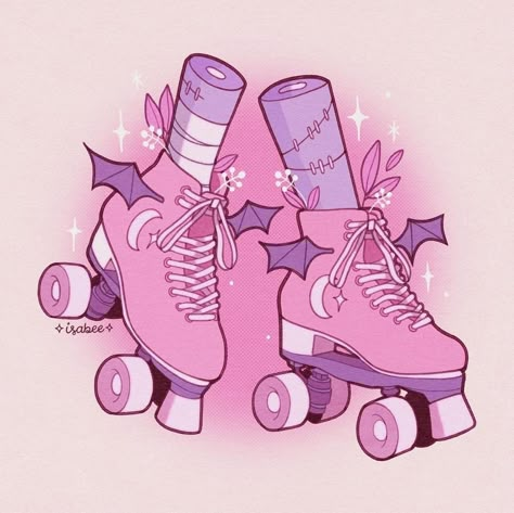 cute art, cute art icons, pastel icons, pastel pink Portraits Art, Skate Art, Goth Art, Roller Skates, Creepy Cute, Art Business, Small Art, Kawaii Art, Pastel Aesthetic