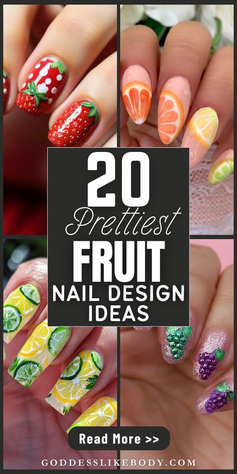 20 prettiest Fruit Nail Designs to Make You look stunning Orange Fruit Nail Designs, Watermelon Nail Ideas, Fruit Nail Art Designs, Fruit Pedicure, Fruit Slice Nails, Fruit Inspired Nails, Fruit Design Nails, Fruit Acrylic Nails, Orange Fruit Nails