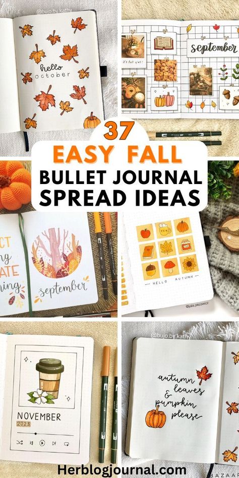 Easy fall bullet journal spread ideas October Doodles Bullet Journal, Fall Bujo, Bullet Journal Month Cover, Bullet Journal First Page, Fall Bullet Journal, Bullet Journal Spread Ideas, Journal Spread Ideas, Bullet Journal October, Bullet Journal Minimalist