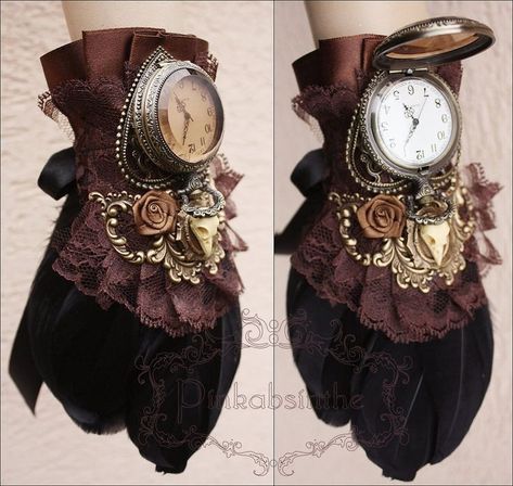 Moda Steampunk, Butterfly Watch, Skull Butterfly, Steampunk Aesthetic, Steampunk Watch, Style Steampunk, Steampunk Cosplay, Clothing Design Sketches, Steampunk Accessories