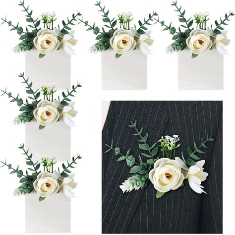 PRICES MAY VARY. Rich Content: comes with 6 pieces of wedding pocket boutonniere, ensuring you have a fresh one for different occasions; The consistency in design, material quality, and style across all pieces makes it a valuable addition to any man's accessory collection Proper Size for Convenience: our flower boutonnieres with pocket has a compact size of about 3.3 inches wide x 4.3 inches high which easily fits into any suit jacket pocket; This ensures that it doesn't add any bulk and is comf Pocket Boutonniere, Flower Boutonniere, Groomsmen Boutonniere, Wedding Boutonniere, Groom Boutonniere, Boutonniere Wedding, Dinner Wedding, French Wedding, Artificial Roses