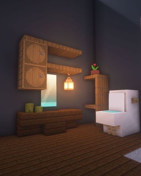 Bathroom In Minecraft, Minecraft Toilet, Build A Bathroom, Case Minecraft, Minecraft Interior, Minecraft Interior Design, Minecraft House Plans, Bangunan Minecraft, Minecraft Cottage