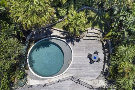 Circle Pool, Circular Pool, Round Pool, Contemporary Coastal, Coastal Gardens, Side Garden, Beach Road, Swimming Pools Backyard, Garden Pool