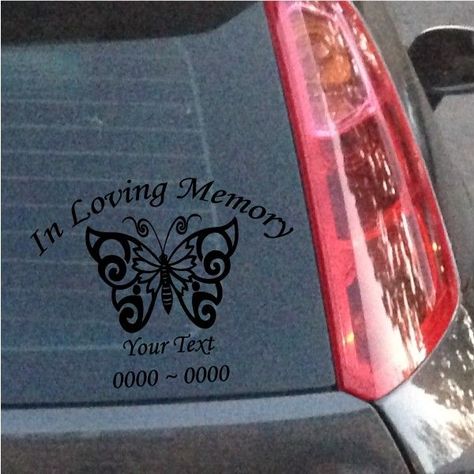 Butterfly 3 In Loving Memory Custom Car or Wall Vinyl Decal Stickers Custom Vinyl Stickers, Vinyl Car Stickers, Wall Vinyl, Loving Memory, Custom Decals, Custom Car, Window Decals, The Butterfly, In Loving Memory