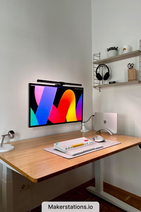 Minimal Desk Setup Minimal Setup, Minimal Desk, Home Studio Setup, Desktop Setup, Bedroom Setup, Setup Ideas, Gaming Room Setup, Workspace Design, Pc Setup