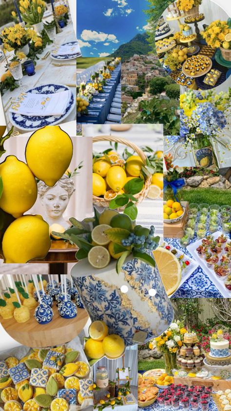 Lemon Themed Party, Lemon Themed Bridal Shower, Italian Party, Italian Theme, Bridal Shower Inspo, Dinner Party Themes, Italian Garden, Welcome To The Party, Italian Summer