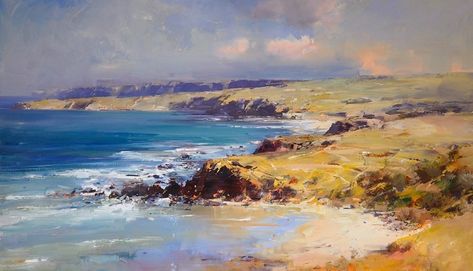 Ken Knight Paintings, Ken Knight, Knight Painting, Australian Painting, Seascapes Art, Master Studies, Australian Painters, Sailboat Art, Beach Canvas Art