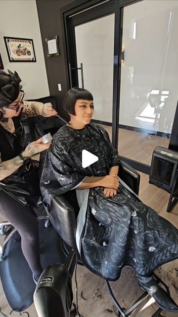 @kilimarie on Instagram: "I love precision haircuts 🤌🏻🔪

#haircut #bob #bobhaircut #bangs #bettybangs #solasalons #gothaesthetic #hairstylist #hairsalon" Chili Bowl Haircut, Betty Bangs, Shaved Bob, Haircut Bob, Bowl Haircuts, Bad Haircut, Chili Bowl, September 2, Goth Aesthetic