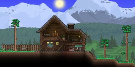 http://forums.terraria.org/index.php?attachments/cabin-jpg.2845/ Terraria Castle, Terraria Base, Terraria Houses, Tapu Koko, Terraria Tips, Terrarium Base, Terraria House Ideas, Terraria House Design, Terraria House