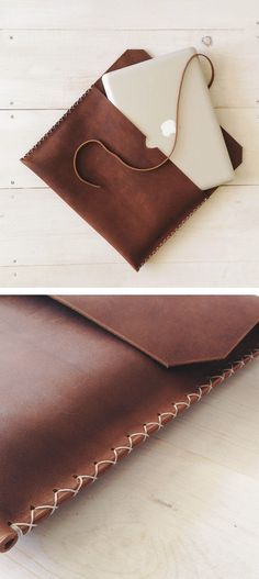 Brown leather MacbookPro Case Hantverk Diy, Don Pedro, Sac Diy, Cheap Michael Kors, Mk Bags, Leather Projects, Leather Diy, Laptop Case, Handbags Michael Kors