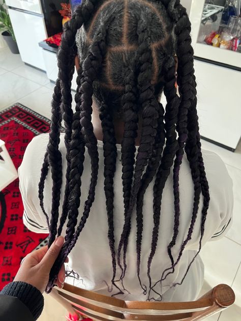 Knotless extra large 😍 ⏱ 3heures 💇🏾‍♀️ 3 paquets de meches EZBraid Large Boohoo Knotless, Extra Large Knotless Braids, Extra Large Knotless, Extra Large Knotless Box Braids, Big Knotless Braids, Large Knotless Braids Hairstyles, Big Knotless, Large Knotless Box Braids, Large Knotless