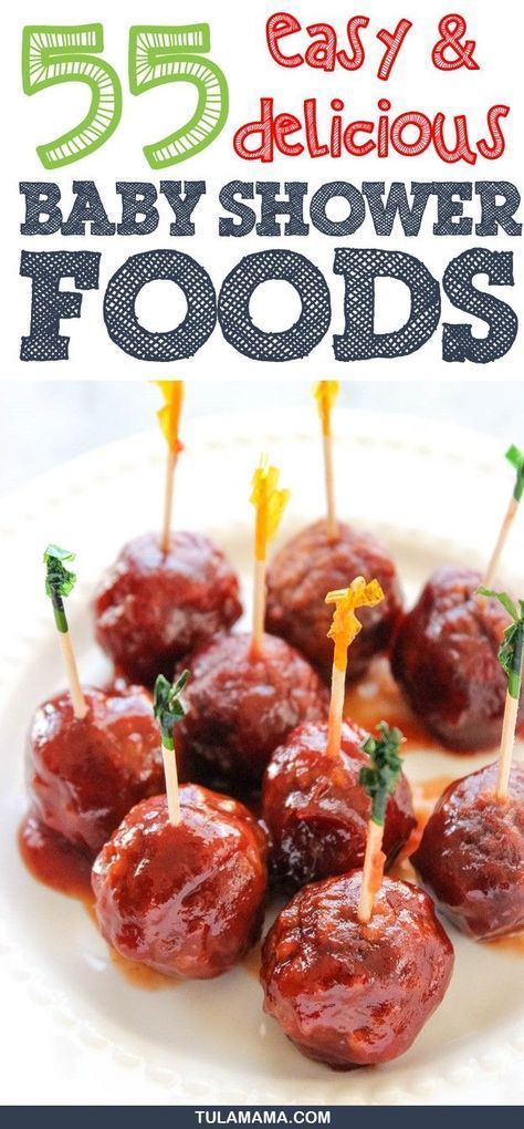 Looking for Baby Shower Food Ideas that will blow your guests away? Click to view this collection of 55 EASY, delicious and oh-so-popular baby shower finger foods recipes. Pin it. #babyshower #babyshowerfoods #babyshowerplanning Healthy Baby Shower Food, Baby Shower Foods, Torturi Baby Shower, Baby Shower Appetizers, Baby Shower Ideas For Girls Themes, Baby Shower Finger Foods, Baby Shower Food Ideas, Shower Appetizers, Shower Foods